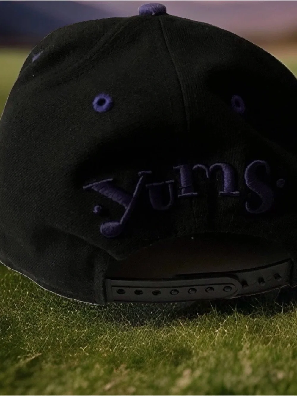 Yums Shoes X New Era Smiley Face Hat Black Purple Logo Snapback Cap 9fifty